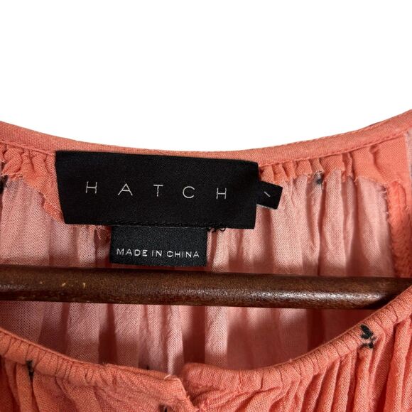Hatch The Carmen Maternity Top Peach Orange Button Front Women's Small Size 1 - Picture 6 of 8